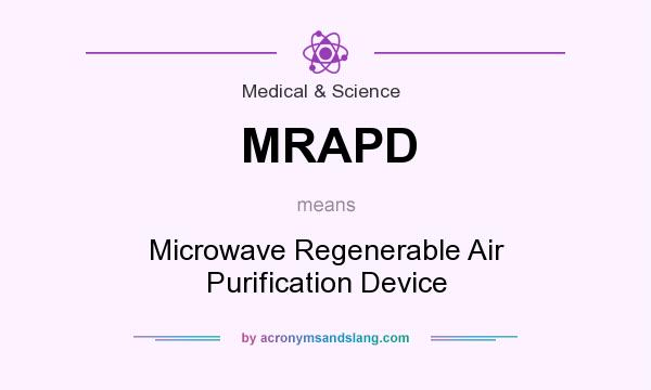 What does MRAPD mean? It stands for Microwave Regenerable Air Purification Device