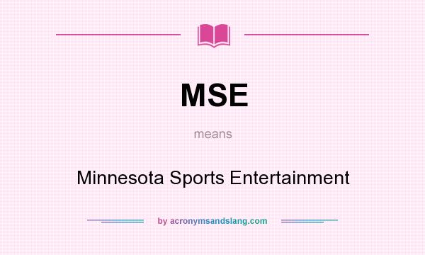 What does MSE mean? It stands for Minnesota Sports Entertainment