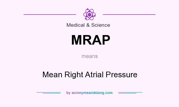 What does MRAP mean? It stands for Mean Right Atrial Pressure