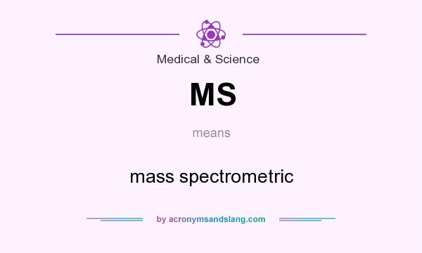 What does MS mean? It stands for mass spectrometric