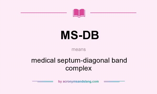 What does MS-DB mean? It stands for medical septum-diagonal band complex