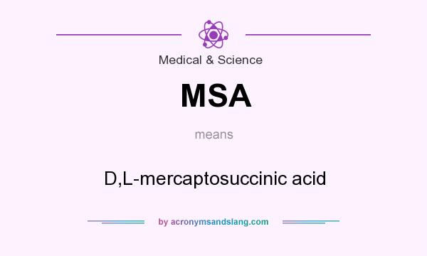 What does MSA mean? It stands for D,L-mercaptosuccinic acid