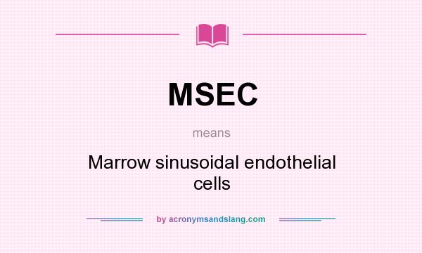 What does MSEC mean? It stands for Marrow sinusoidal endothelial cells