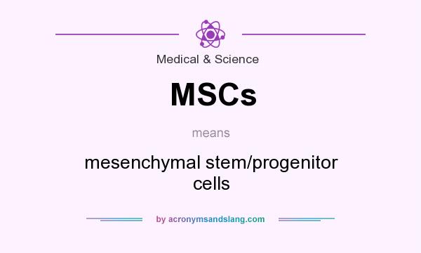 What does MSCs mean? It stands for mesenchymal stem/progenitor cells