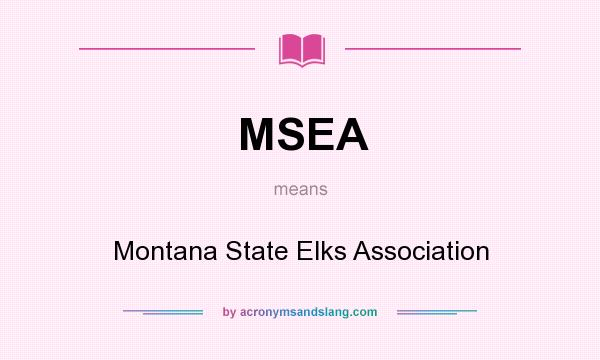 What does MSEA mean? It stands for Montana State Elks Association