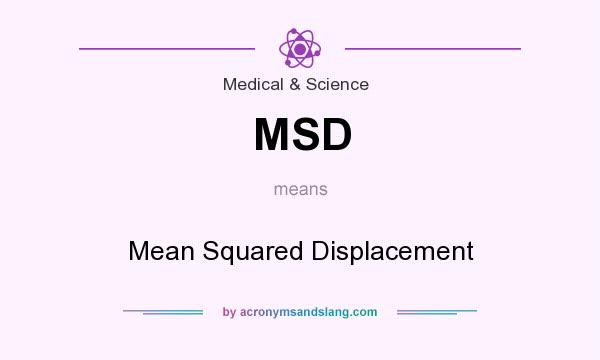 What does MSD mean? It stands for Mean Squared Displacement