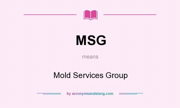 What does MSG mean? It stands for Mold Services Group