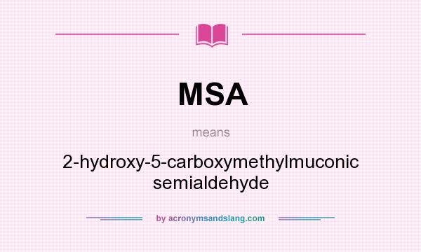 What does MSA mean? It stands for 2-hydroxy-5-carboxymethylmuconic semialdehyde