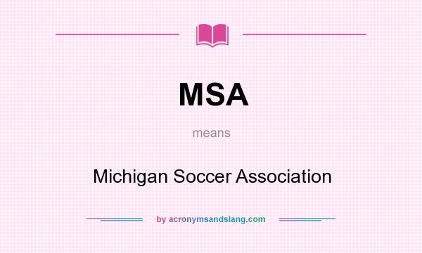 What does MSA mean? It stands for Michigan Soccer Association