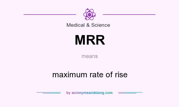 What does MRR mean? It stands for maximum rate of rise