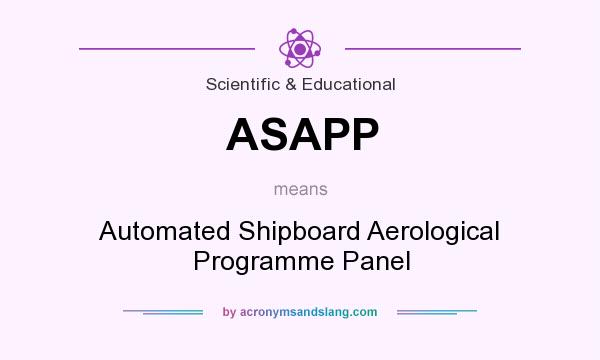 What does ASAPP mean? It stands for Automated Shipboard Aerological Programme Panel