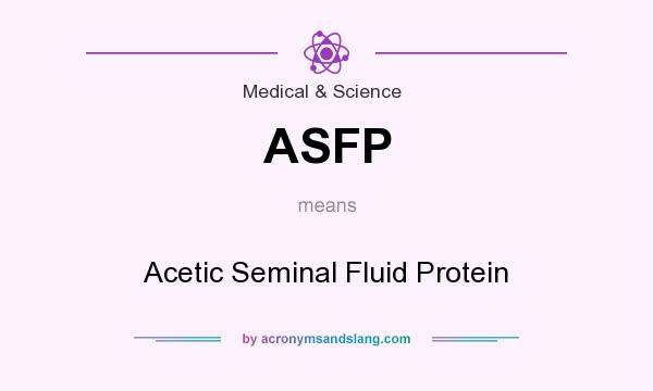 What does ASFP mean? It stands for Acetic Seminal Fluid Protein