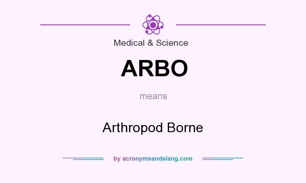 What does ARBO mean? It stands for Arthropod Borne