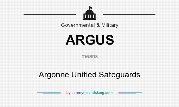 What does ARGUS mean? It stands for Argonne Unified Safeguards