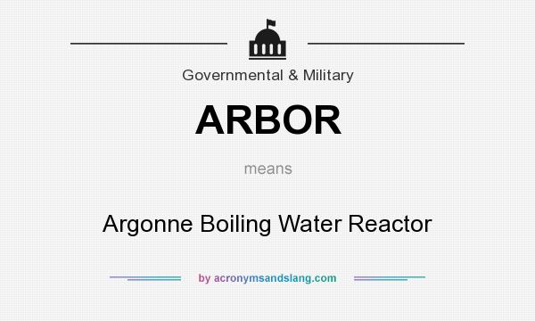 What does ARBOR mean? It stands for Argonne Boiling Water Reactor