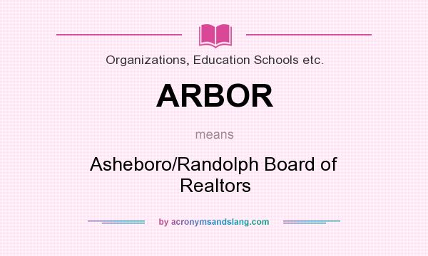 What does ARBOR mean? It stands for Asheboro/Randolph Board of Realtors