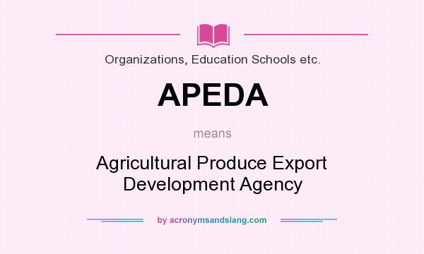 What does APEDA mean? It stands for Agricultural Produce Export Development Agency