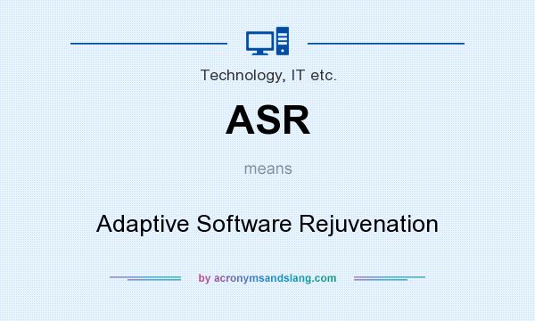 What does ASR mean? It stands for Adaptive Software Rejuvenation
