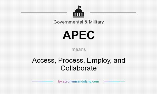 What does APEC mean? It stands for Access, Process, Employ, and Collaborate