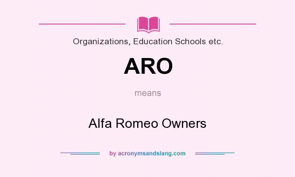 What does ARO mean? It stands for Alfa Romeo Owners