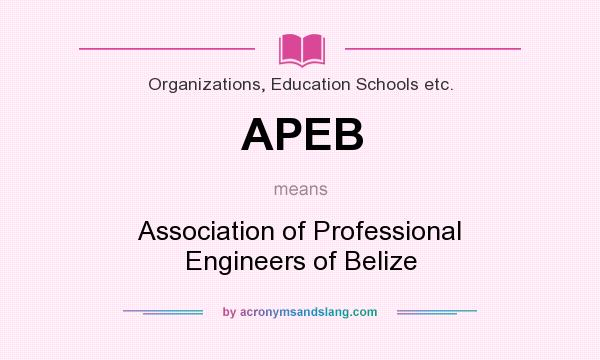 What does APEB mean? It stands for Association of Professional Engineers of Belize