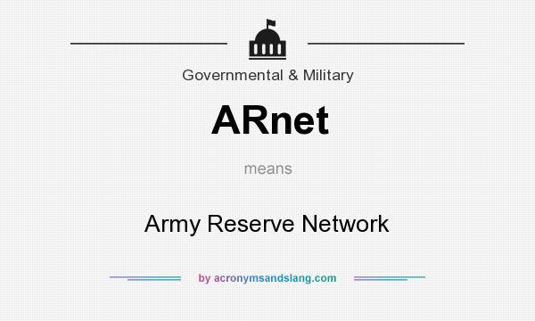 What does ARnet mean? It stands for Army Reserve Network