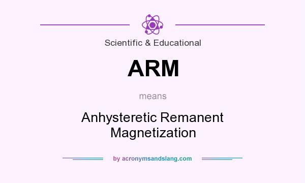 What does ARM mean? It stands for Anhysteretic Remanent Magnetization