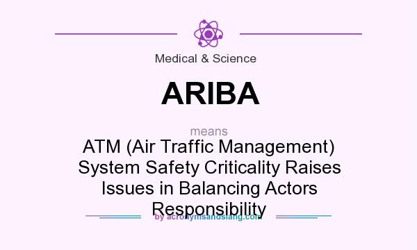 What does ARIBA mean? It stands for ATM (Air Traffic Management) System Safety Criticality Raises Issues in Balancing Actors Responsibility