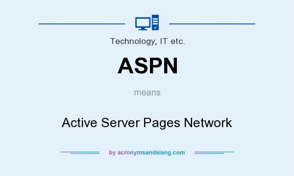 What does ASPN mean? It stands for Active Server Pages Network