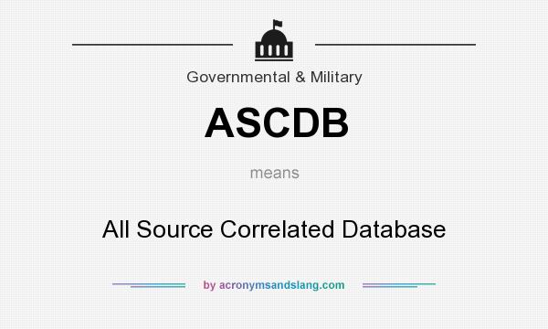 What does ASCDB mean? It stands for All Source Correlated Database