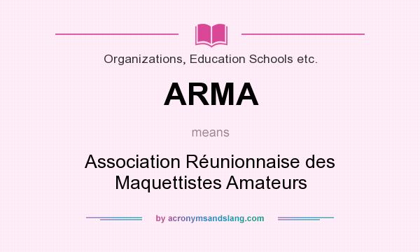 What does ARMA mean? It stands for Association Réunionnaise des Maquettistes Amateurs