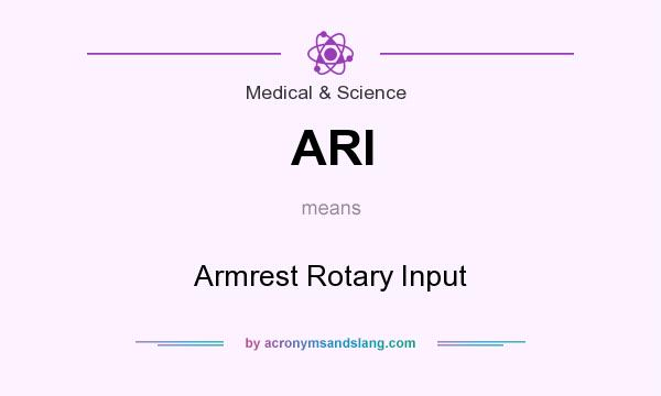What does ARI mean? It stands for Armrest Rotary Input