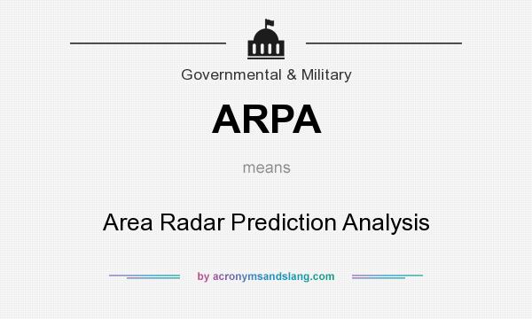 What does ARPA mean? It stands for Area Radar Prediction Analysis
