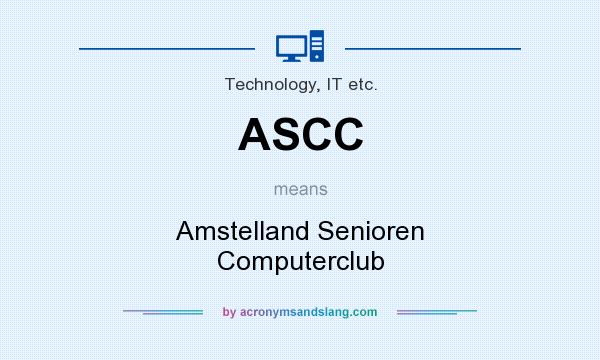 What does ASCC mean? It stands for Amstelland Senioren Computerclub