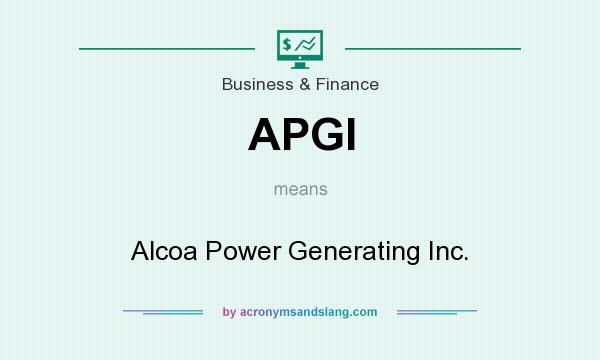 What does APGI mean? It stands for Alcoa Power Generating Inc.