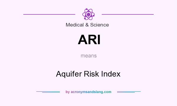 What does ARI mean? It stands for Aquifer Risk Index