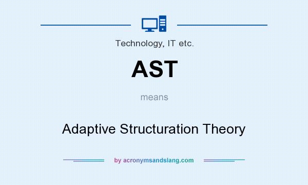 What does AST mean? It stands for Adaptive Structuration Theory