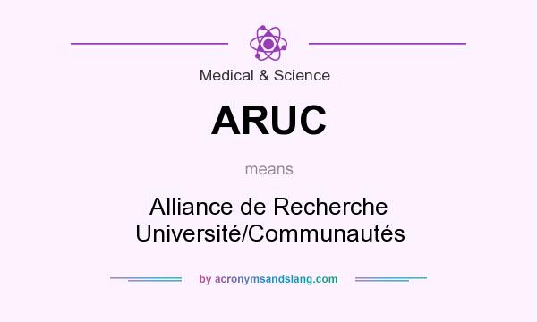 What does ARUC mean? It stands for Alliance de Recherche Université/Communautés