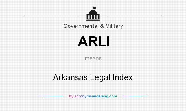 What does ARLI mean? It stands for Arkansas Legal Index