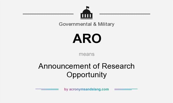 What does ARO mean? It stands for Announcement of Research Opportunity