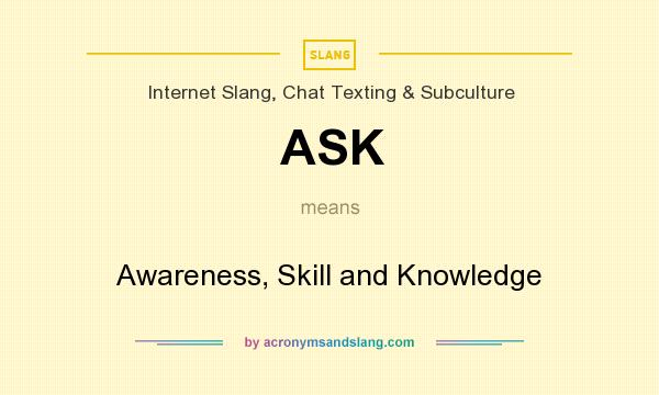 What does ASK mean? It stands for Awareness, Skill and Knowledge