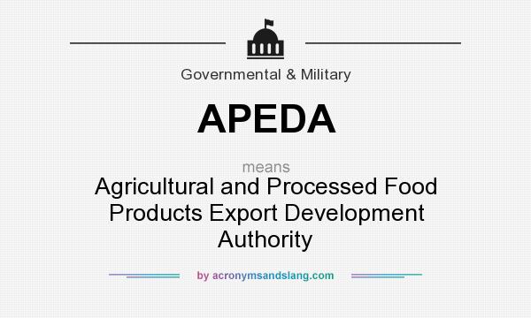 What does APEDA mean? It stands for Agricultural and Processed Food Products Export Development Authority