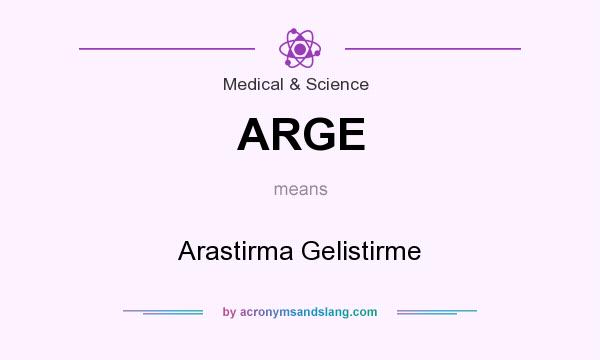 What does ARGE mean? It stands for Arastirma Gelistirme