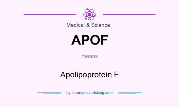 What does APOF mean? It stands for Apolipoprotein F