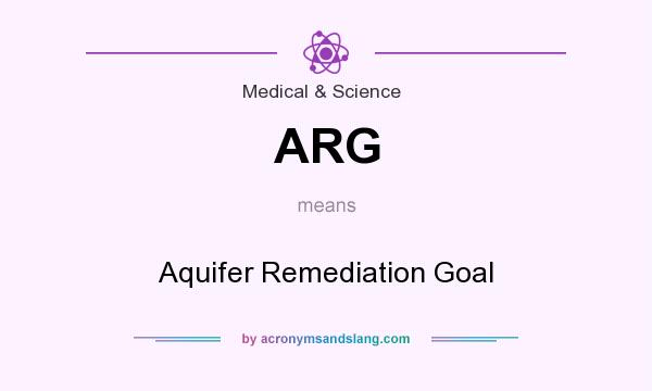 What does ARG mean? It stands for Aquifer Remediation Goal