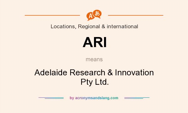 What does ARI mean? It stands for Adelaide Research & Innovation Pty Ltd.