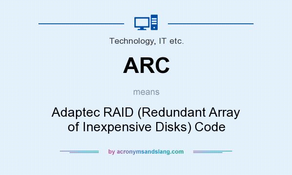 What does ARC mean? It stands for Adaptec RAID (Redundant Array of Inexpensive Disks) Code
