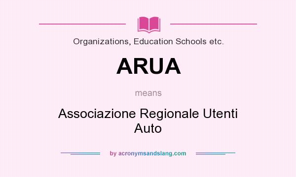 What does ARUA mean? It stands for Associazione Regionale Utenti Auto