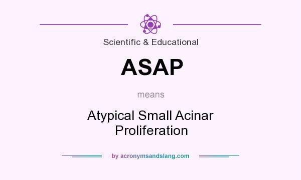 What does ASAP mean? It stands for Atypical Small Acinar Proliferation