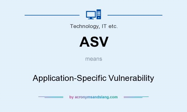 What does ASV mean? It stands for Application-Specific Vulnerability